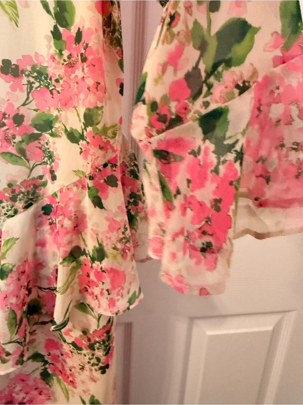 Tuckernuck Pink Hydrangea Floral Chiffon Ruffle A-Line maxi Dress Sz M -no stash - Picture 6 of 11